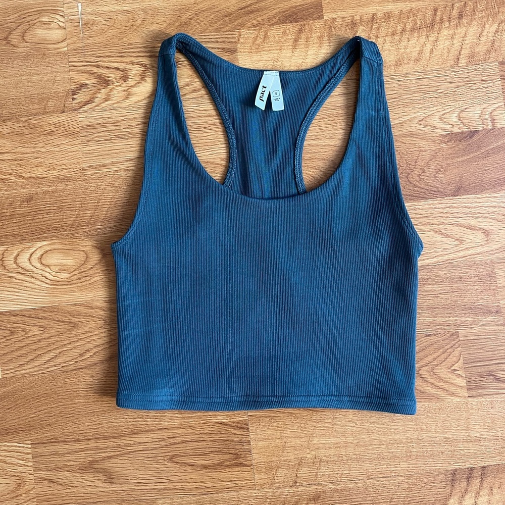 Pact V-Neck Racerback Crop Top